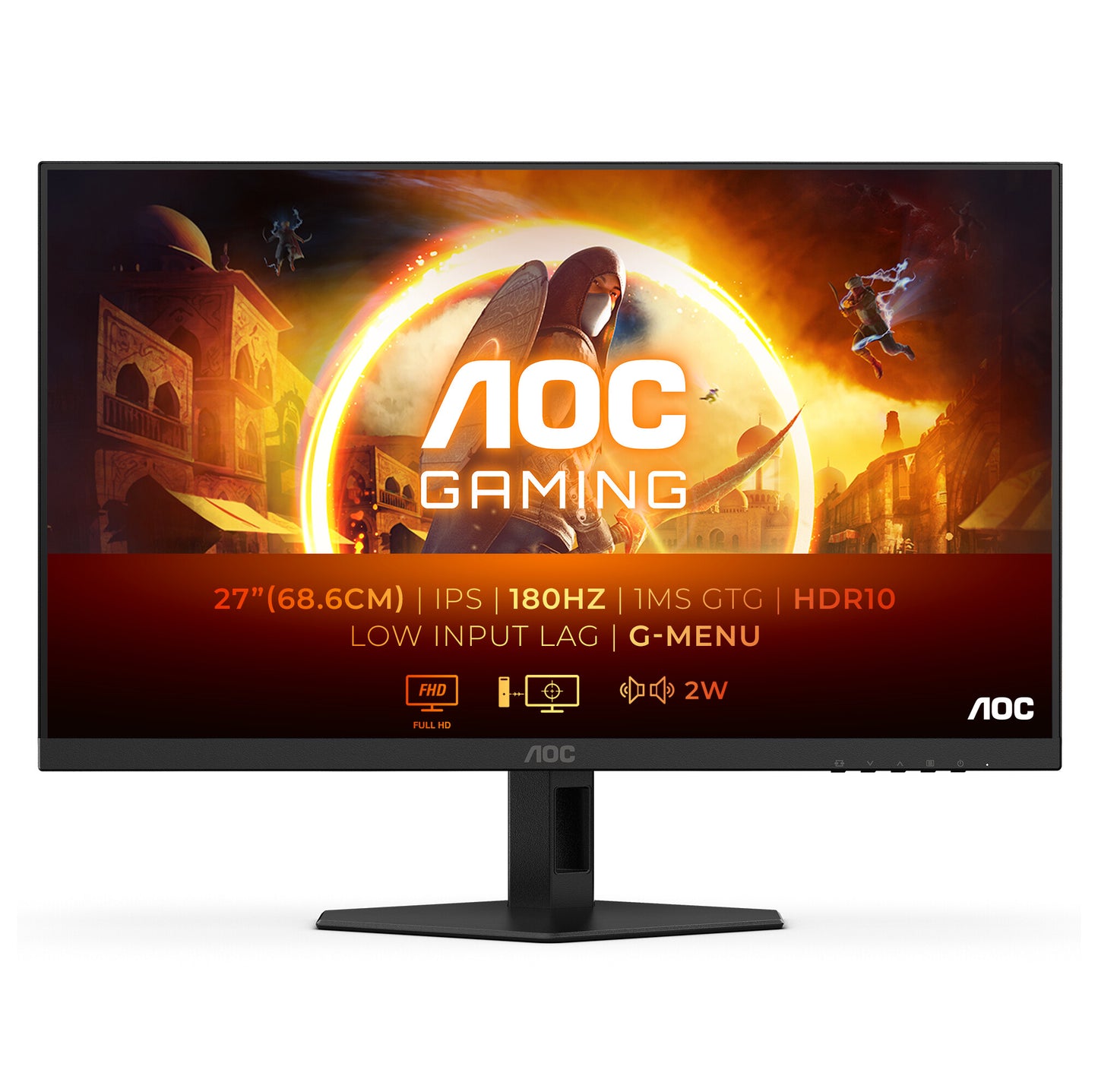 AOC 27G4XE platta pc-skärmar 68,6 cm (27") 1920 x 1080 pixlar Full HD LCD Svart, Grå