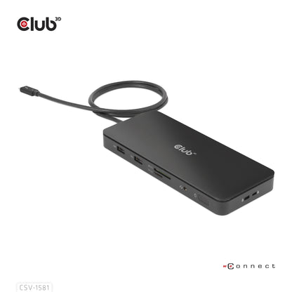 CLUB3D CSV-1581 dockningsstationer för bärbara datorer Dockning Thunderbolt 4 Svart