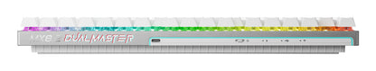 CHERRY MX 8.2 Pro TMR Wireless tangentbord Spela USB + RF Wireless + Bluetooth QWERTZ tyska Silver, Vit