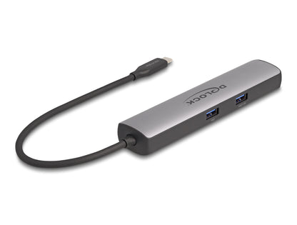 DeLOCK 87865 dockningsstationer för bärbara datorer Kabel USB 3.2 Gen 2 (3.1 Gen 2) Type-C Svart, Grå