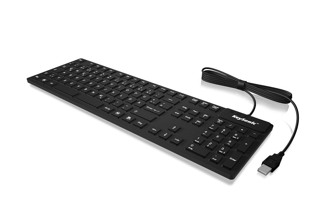 KeySonic KSK-8030 IN (US) tangentbord Industriell USB QWERTY Engelska (USA) Svart