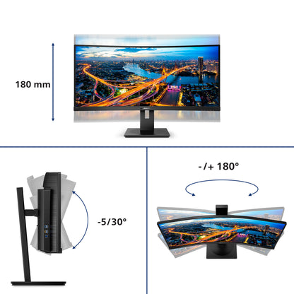 Philips B Line 345B1C/00 platta pc-skärmar 86,4 cm (34") 3440 x 1440 pixlar Quad HD LCD Svart
