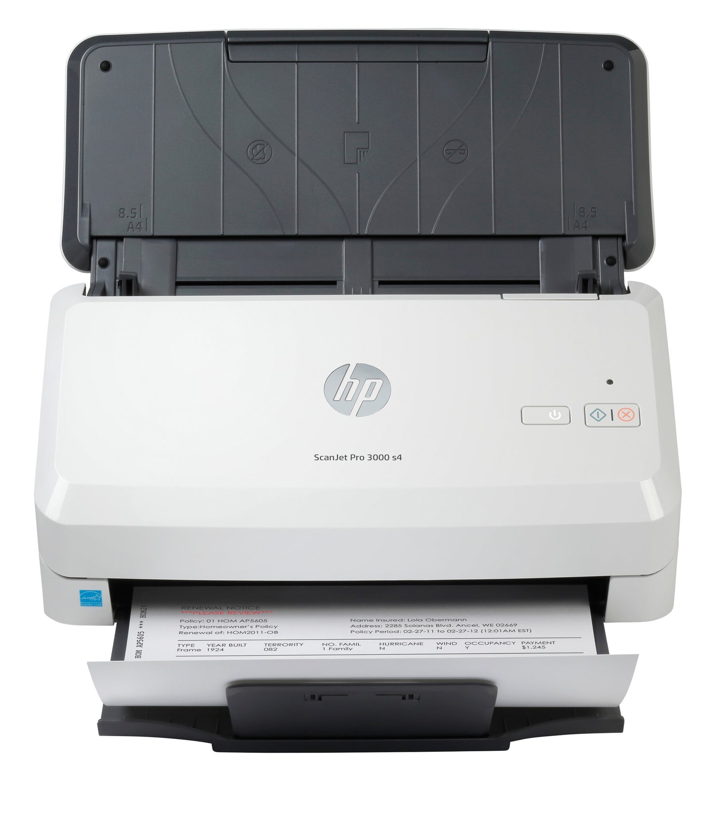HP ScanJet Pro 3000 s4 Arkmatad skanner 600 x 600 DPI A4 Svart, Vit