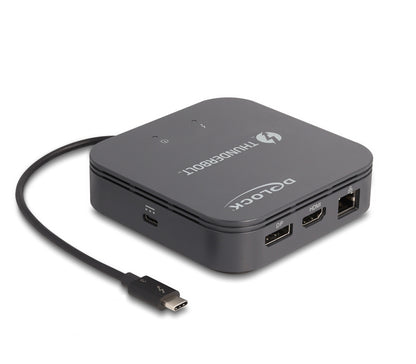 DeLOCK 87789 dockningsstationer för bärbara datorer Kabel Thunderbolt 3 Svart
