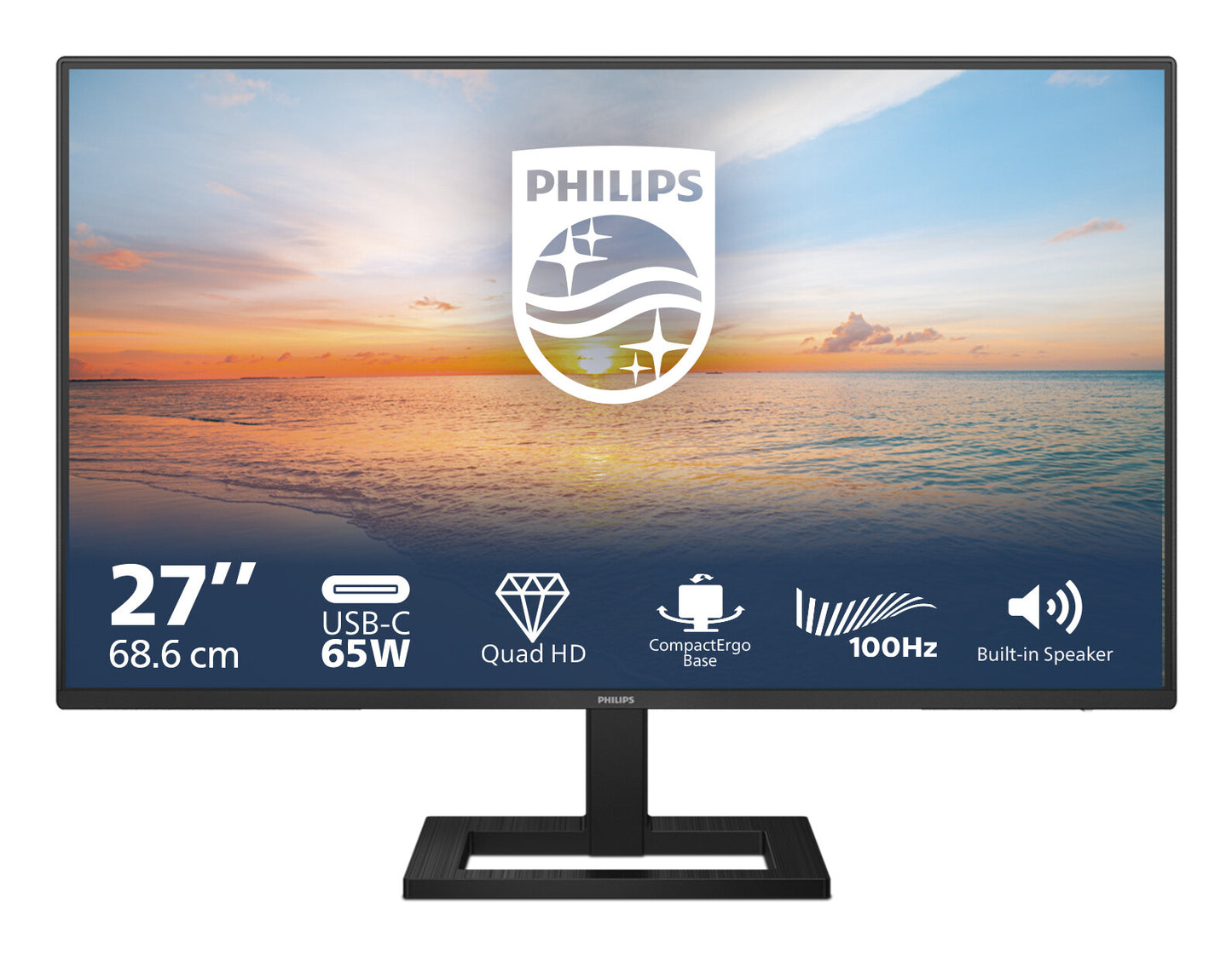 Philips 1000 series 27E1N1600AE/00 platta pc-skärmar 68,6 cm (27") 2560 x 1440 pixlar Quad HD LCD Svart