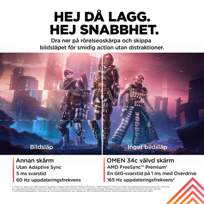 OMEN by HP OMEN 34 tum WQHD 165 Hz välvd Gaming-skärm – OMEN 34c