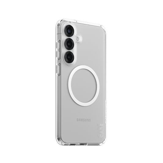 PanzerGlass CARE by ® Flagship Case Transparent Urban Combat w. White Qi Compatible Samsung Galaxy S25+ mobiltelefonfodral Omslag