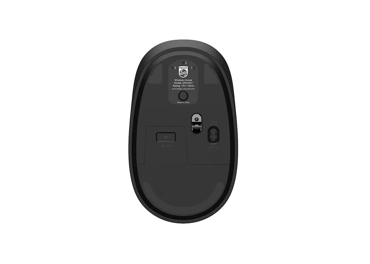 Philips SPK7407B/00 datormöss Kontor Ambidextrous Trådlös RF + Bluetooth Optisk 1600 DPI