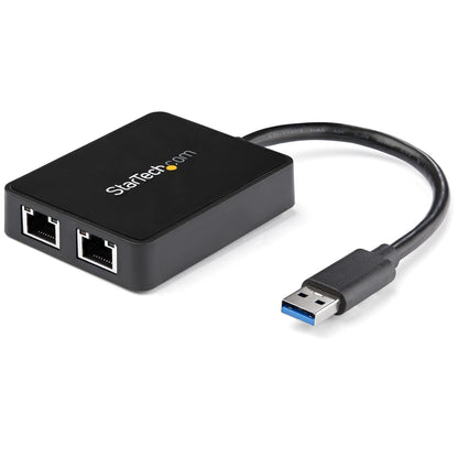 StarTech.com USB 3.0 till Dubbel Port Gigabit Ethernet-nätverksadapter med USB-port