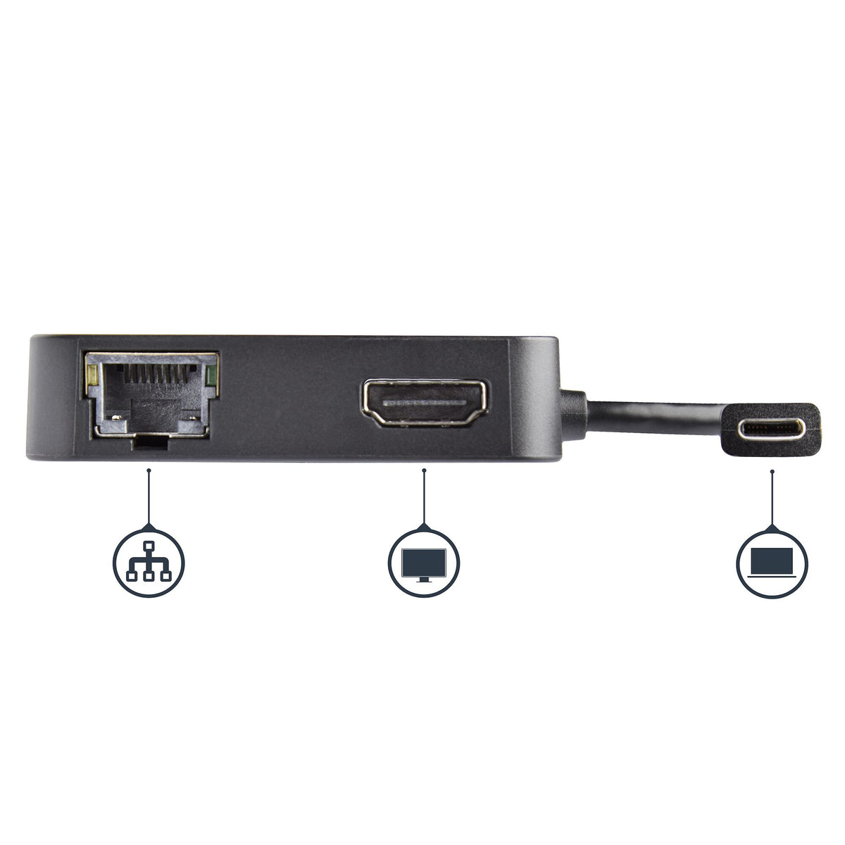 StarTech.com DKT30CHD dockningsstationer för bärbara datorer Kabel USB 3.2 Gen 1 (3.1 Gen 1) Type-C Svart