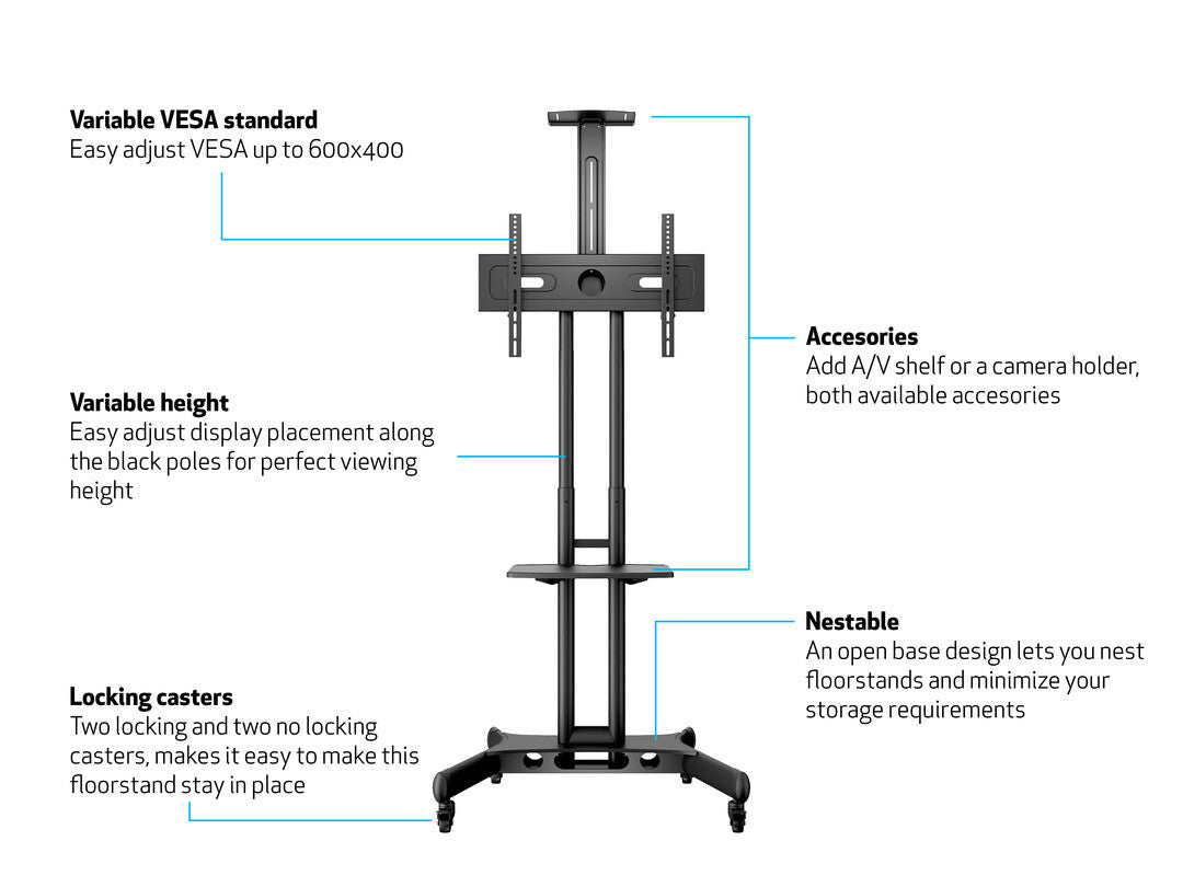 Multibrackets 2319 tv-fäste 152,4 cm (60") Svart