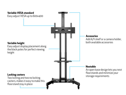 Multibrackets 2319 tv-fäste 152,4 cm (60") Svart