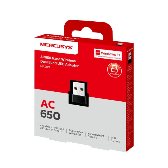 Mercusys MA20N nätverkskort WLAN 650 Mbit/s