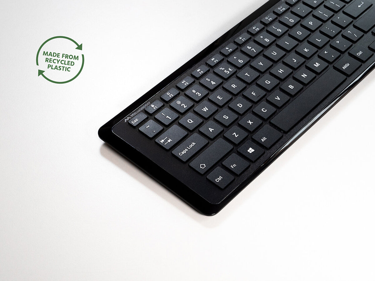 Mousetrapper Type Mini Wireless - Nordic tangentbord Universal USB + RF Wireless + Bluetooth QWERTY Svart