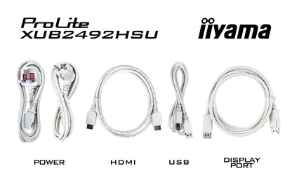 iiyama XUB2492HSU-W6 platta pc-skärmar 60,5 cm (23.8") 1920 x 1080 pixlar Full HD LED Vit