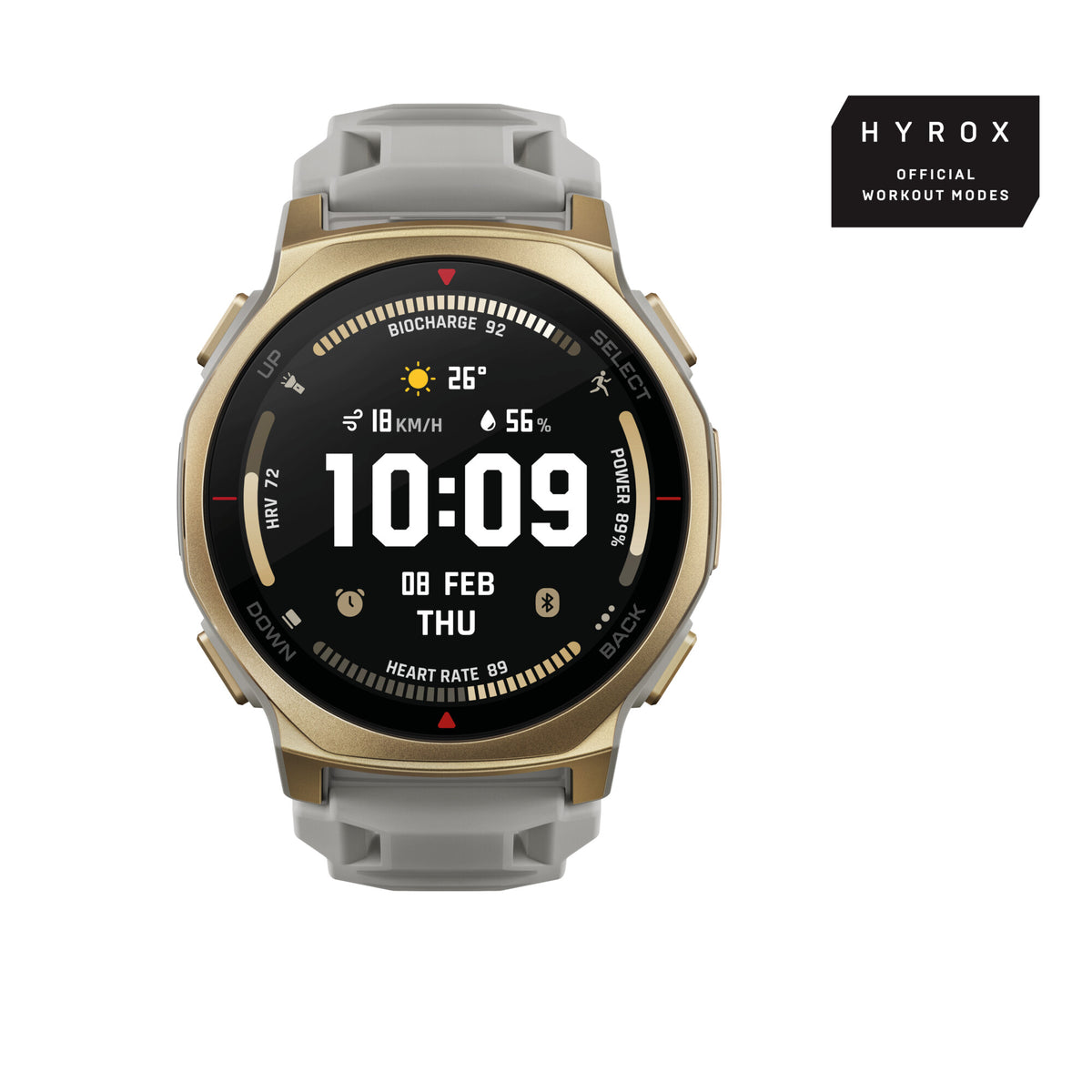 Amazfit T-rex 3 Pro 3,35 cm (1.32") AMOLED 44 mm Digital 466 x 466 pixlar Pekskärm Guld Wi-Fi GPS