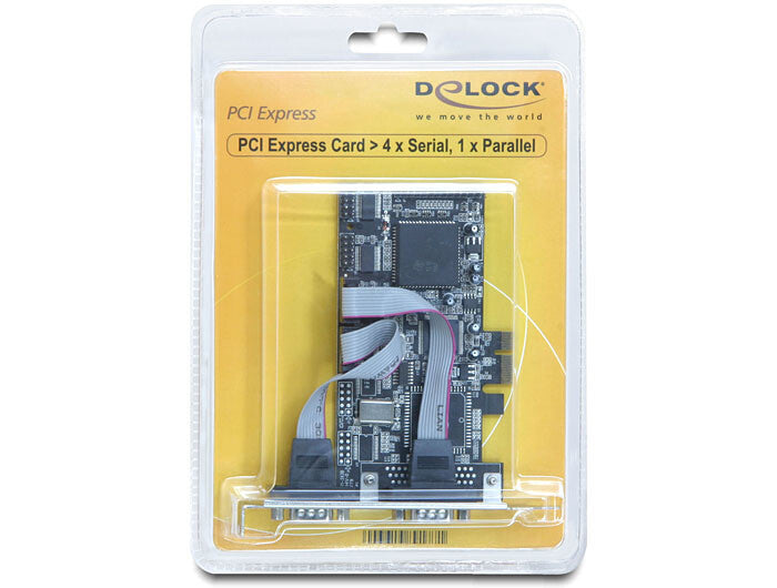 DeLOCK PCI Express card 4 x serial, 1x parallel nätverkskort/adapters