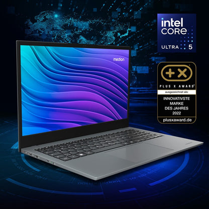 MEDION E15443 Intel Core Ultra 5 125H Bärbar dator 39,6 cm (15.6") Full HD 16 GB DDR5-SDRAM 512 GB SSD Windows 11 Home Grå
