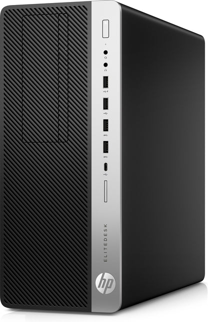 T1A HP EliteDesk 800 G4 Refurbished Intel® Core™ i7 i7-8700 16 GB DDR4-SDRAM 256 GB SSD Windows 11 Pro Tower PC Svart, Silver