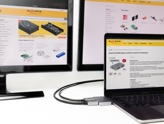 DeLOCK 64123 dockningsstationer för bärbara datorer USB 3.2 Gen 1 (3.1 Gen 1) Type-C Grå