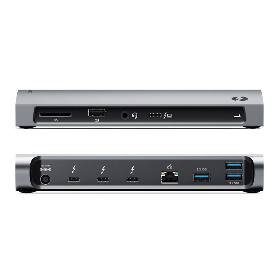 ALOGIC TB4D3TB dockningsstationer för bärbara datorer Kabel Thunderbolt 4 Svart