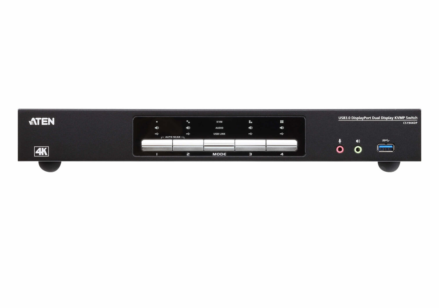 ATEN USB 3.0 4K DisplayPort Dual Display KVMP™-switch med 4 portar