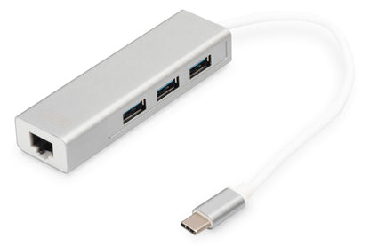 Digitus DA-70255 dockningsstationer för bärbara datorer USB 3.2 Gen 1 (3.1 Gen 1) Type-C Grå, Vit