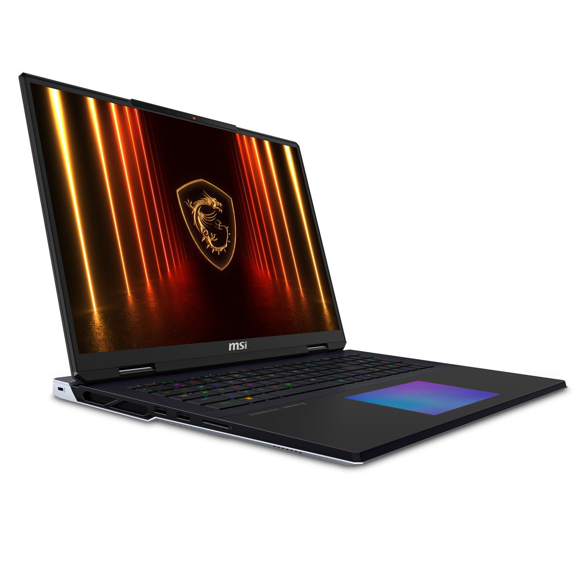 MSI Titan 18 HX AI A2XWJG-656 Intel Core Ultra 9 285HX Bärbar dator 45,7 cm (18") UHD+ 64 GB DDR5-SDRAM 6 TB SSD NVIDIA GeForce RTX 5090 Wi-Fi 7 (802.11be) Windows 11 Pro Svart