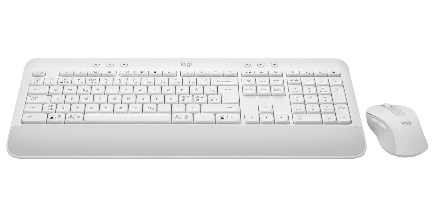 Logitech 920-011038 tangentbord Mus inkluderad Kontor Bluetooth QWERTY Nordic Vit