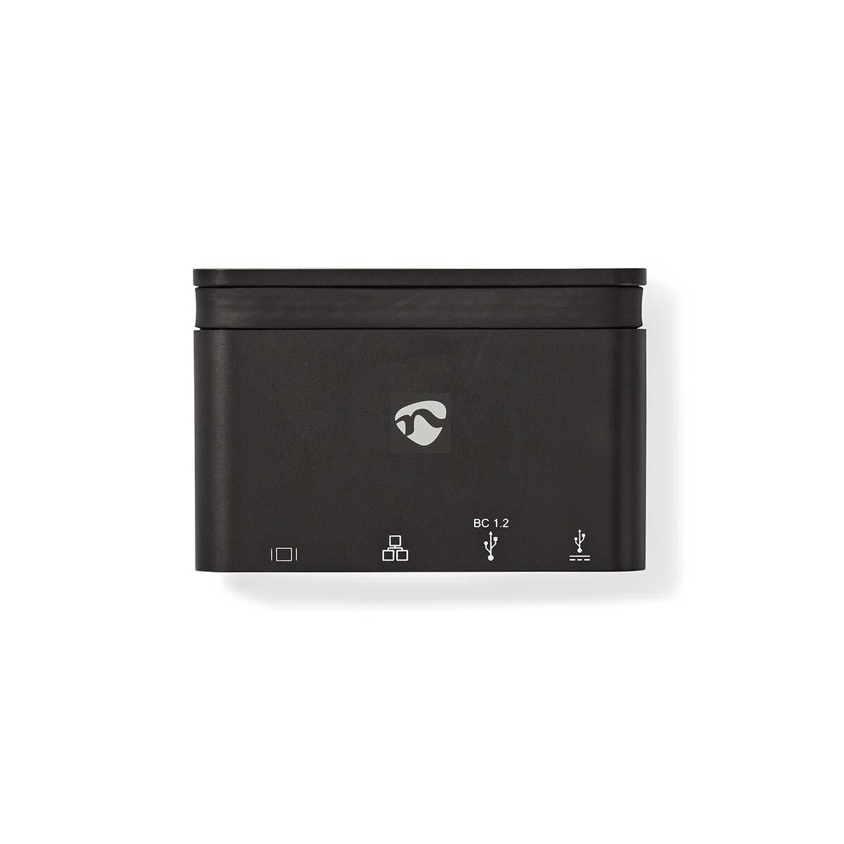 Nedis TCARF260BK dockningsstationer för bärbara datorer USB 3.2 Gen 1 (3.1 Gen 1) Type-C Svart