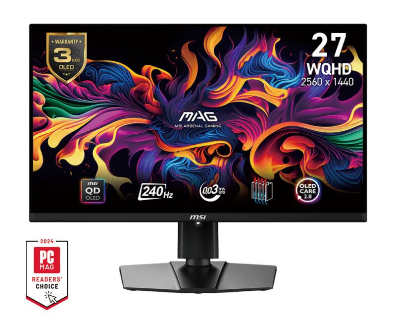 MSI MAG 271QPXDE QD-OLED E2 platta pc-skärmar 67,3 cm (26.5") 2560 x 1440 pixlar Wide Quad HD Svart