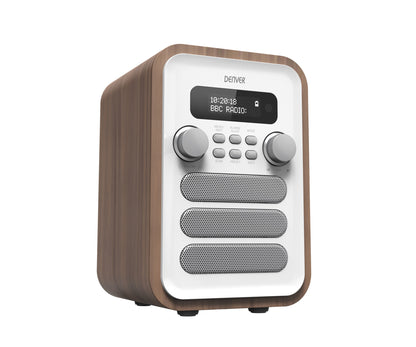 Denver DAB-48WHITE Personal Digital Vit, Trä