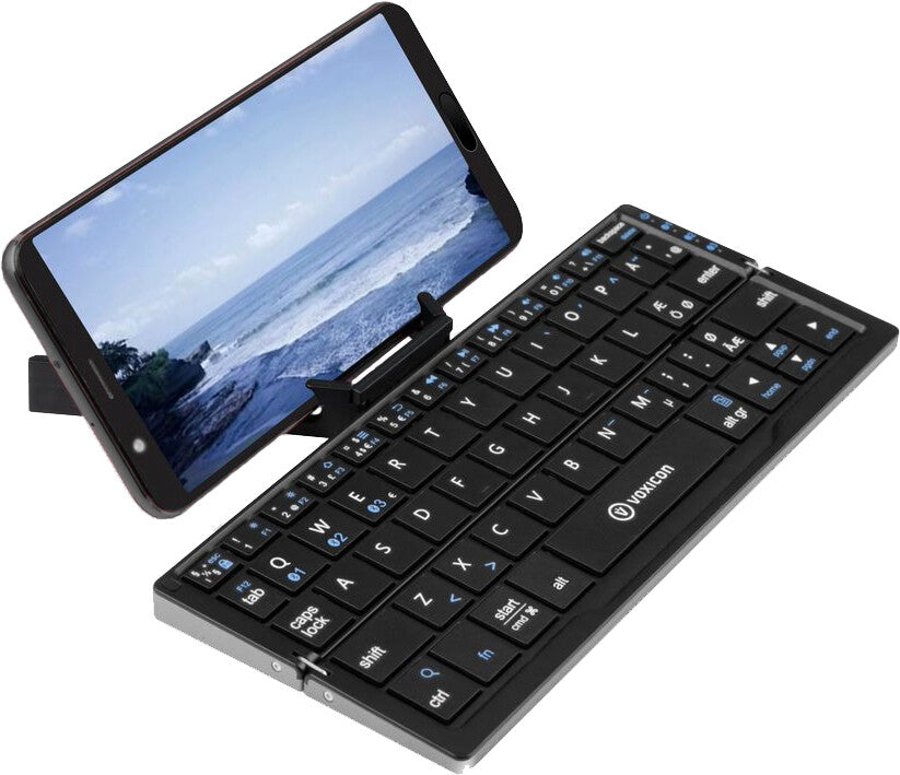 Voxicon DK-199B-G tangentbord Bluetooth Nordic Svart, Silver