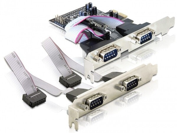 DeLOCK 4 x serial PCI Express card nätverkskort/adapters