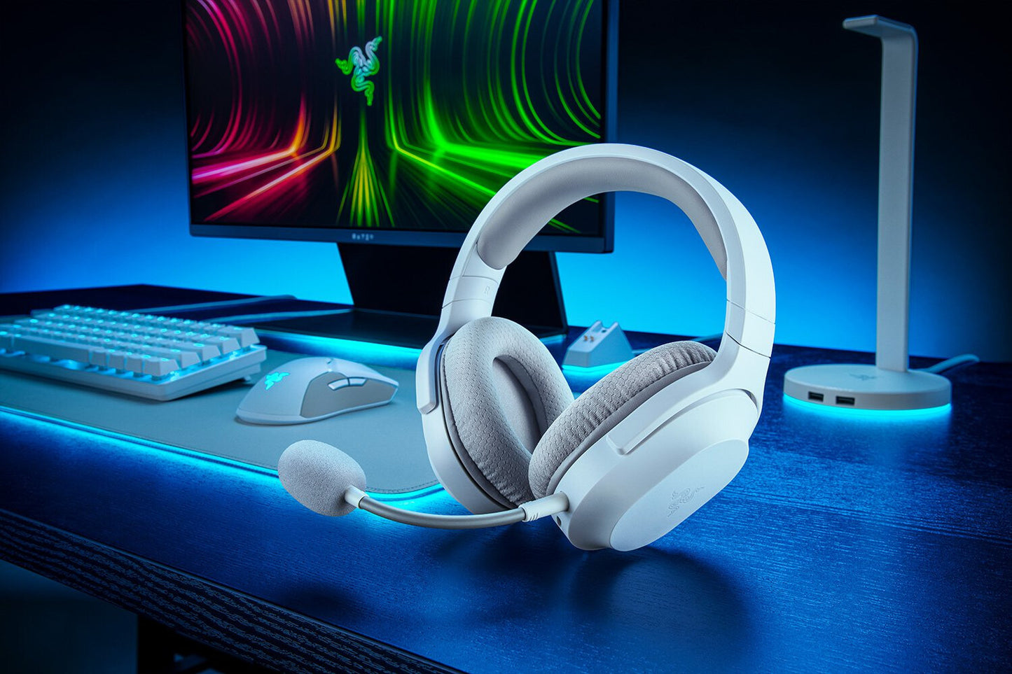 Razer Barracuda X Headset Kabel & Trådlös Huvudband Spela USB Type-C Bluetooth Vit