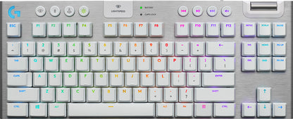 Logitech G 920-009663 tangentbord Spela Trådlös RF + Bluetooth QWERTY Nordic Vit