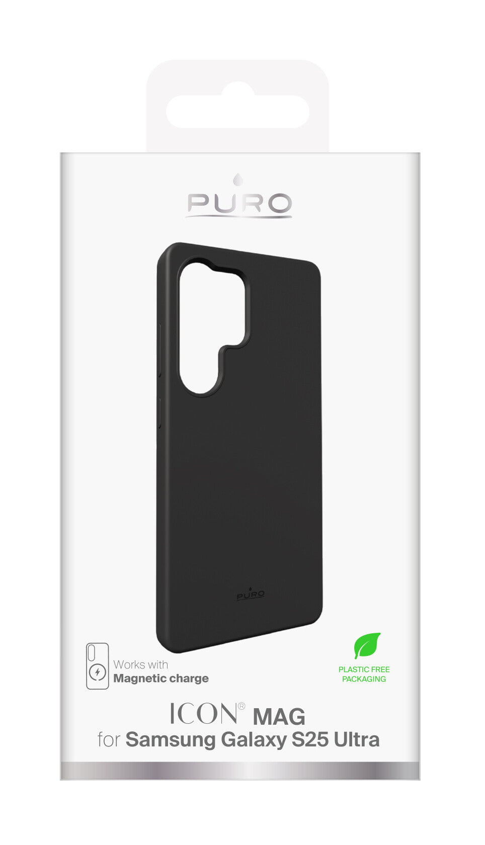 PURO PUSGS25UICONMAGBLK mobiltelefonfodral 17,5 cm (6.9") Omslag Svart