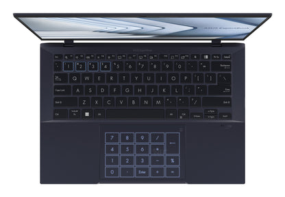 ASUS ExpertBook B9 OLED B9403CVAR-PP1735X Intel Core 7 150U Bärbar dator 35,6 cm (14") WQXGA+ 16 GB LPDDR5x-SDRAM 512 GB SSD Wi-Fi 6E (802.11ax) Windows 11 Pro tyska Svart