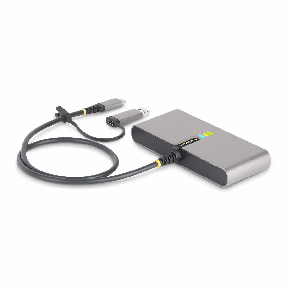 StarTech.com USB-C-hubb med Ethernet och RS-232, ansluten USB-C till USB-A-dongel, 100 W pass-through-strömförsörjning, 2x USB-A 5 Gbps, Gigabit Ethernet, RS232 seriell (FTDI)