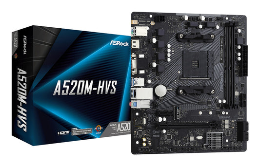 Asrock A520M-HVS AMD A520 Uttag AM4 micro ATX