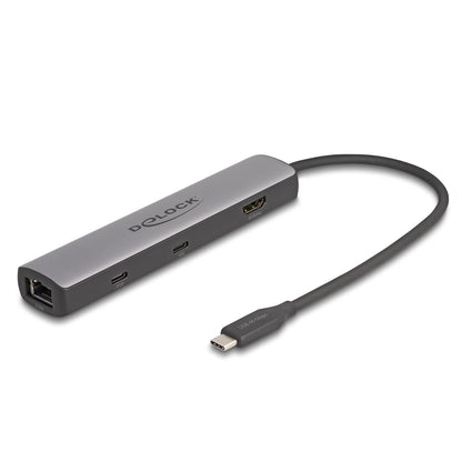 DeLOCK 87865 dockningsstationer för bärbara datorer Kabel USB 3.2 Gen 2 (3.1 Gen 2) Type-C Svart, Grå