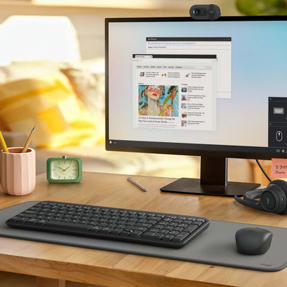 Logitech MK250 Compact Bluetooth Wireless Combo tangentbord Mus inkluderad Universal Trådlös RF + Bluetooth QWERTZ tyska grafit