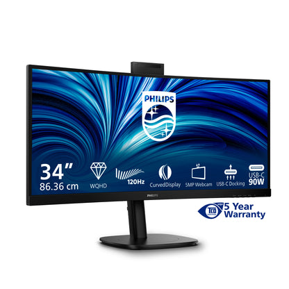 Philips 3000 series 34B2U3600CH/00 platta pc-skärmar 86,4 cm (34") 3440 x 1440 pixlar Wide Quad HD LCD Svart