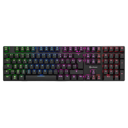 Sharkoon PureWriter RGB tangentbord Spela USB AZERTY Fransk Svart