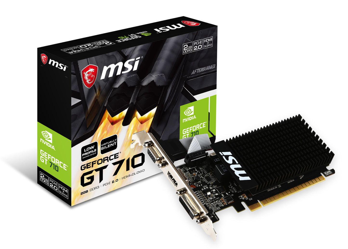 MSI GT 710 2GD3H LP grafikkort NVIDIA GeForce GT 710 2 GB GDDR3
