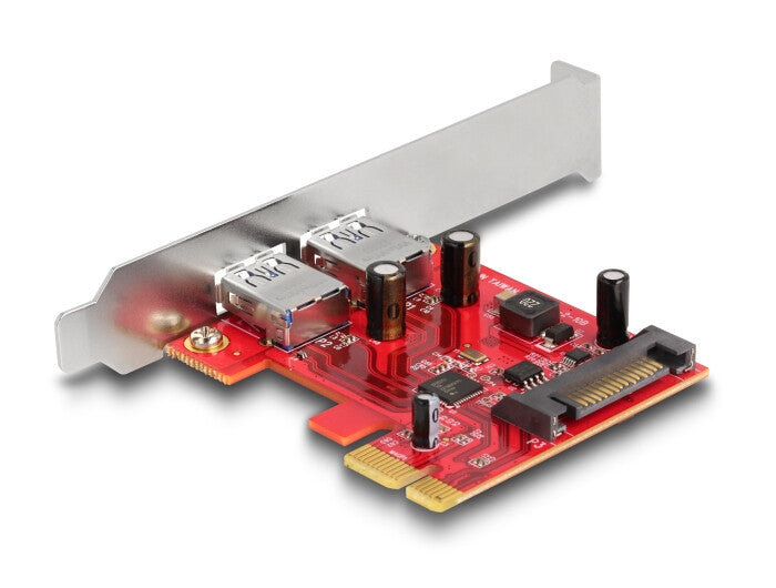 DeLOCK PCI Express x1-kort till 2 x extern USB 5 Gbps Typ-A hona - Formfaktor med låg profil