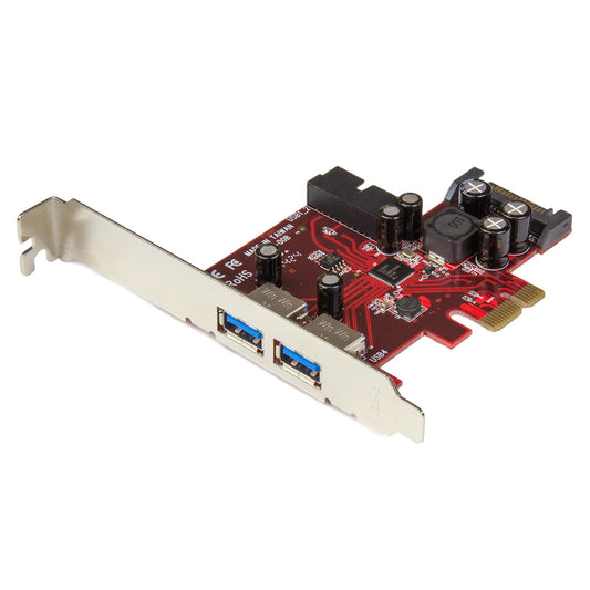 StarTech.com PCI Express USB 3.0-kort med 4 portar - 2 externa, 2 interna - SATA-ström
