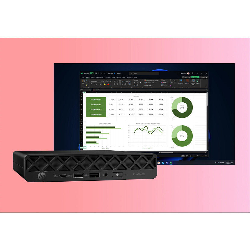 HP ProDesk 4 Mini G1i Intel Core Ultra 5 225T 16 GB DDR5-SDRAM 512 GB SSD Windows 11 Pro Mini PC Mini-PC AI PC Svart