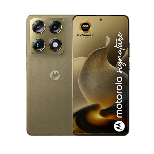 Motorola signature 17,2 cm (6.78") Dubbla SIM-kort Android 16.0 5G USB Type-C 16 GB 512 GB 5200 mAh Guld