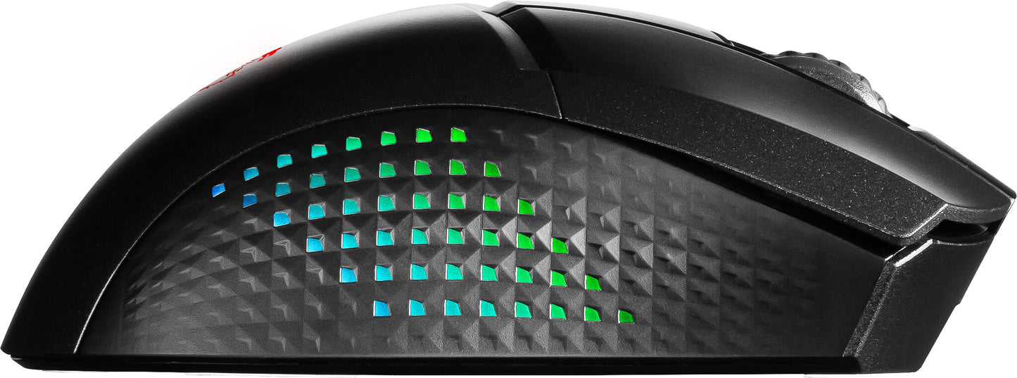 MSI CLUTCH GM51 LIGHTWEIGHT WIRELESS datormöss Spela högerhand RF Wireless + Bluetooth + USB Type-C Optisk 26000 DPI